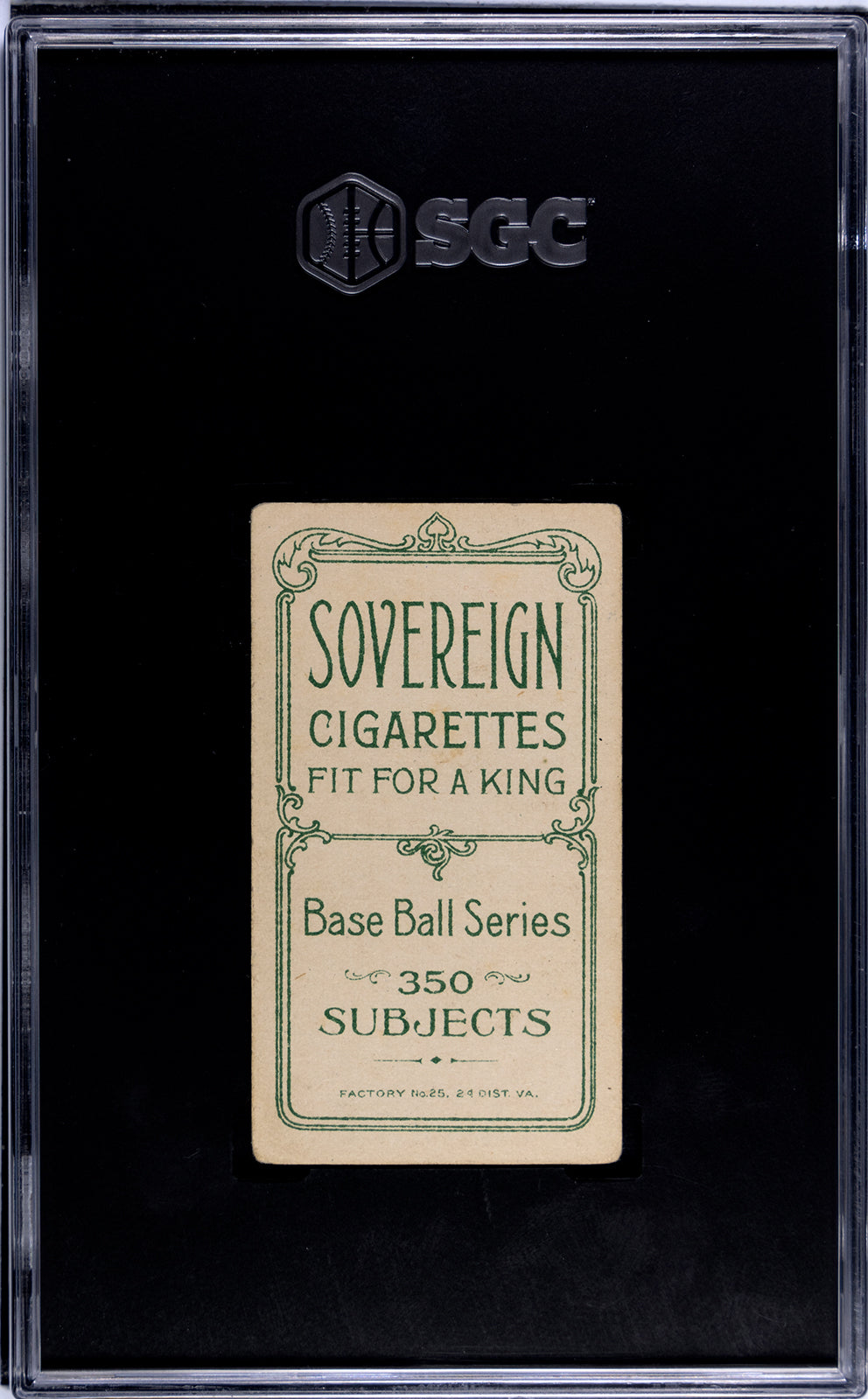1909-11 T206 Ed Cicotte SGC 3 Sovereign 350 Back