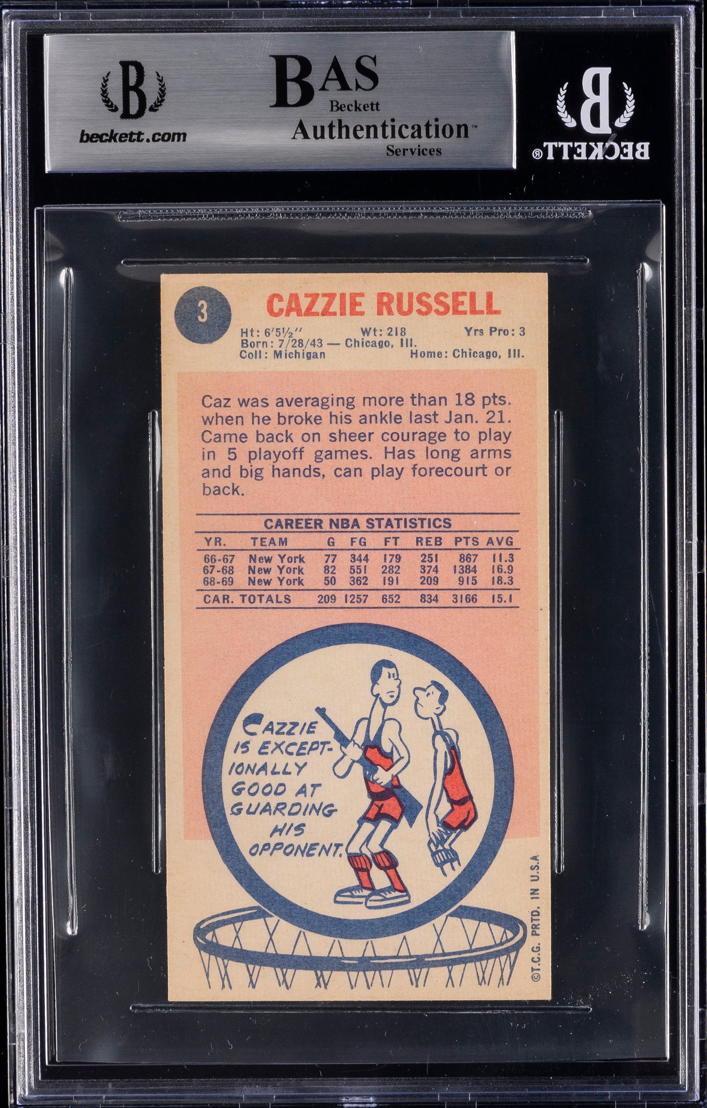 1969 Topps Auto Cazzie Russell