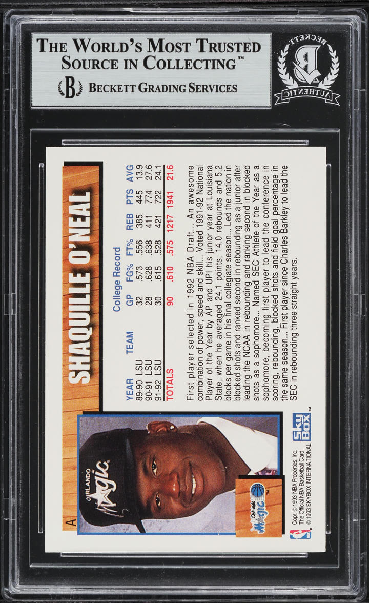 1992 Hoops Draft Redemption Rookie auto Shaquille "Shaq" O'Neal