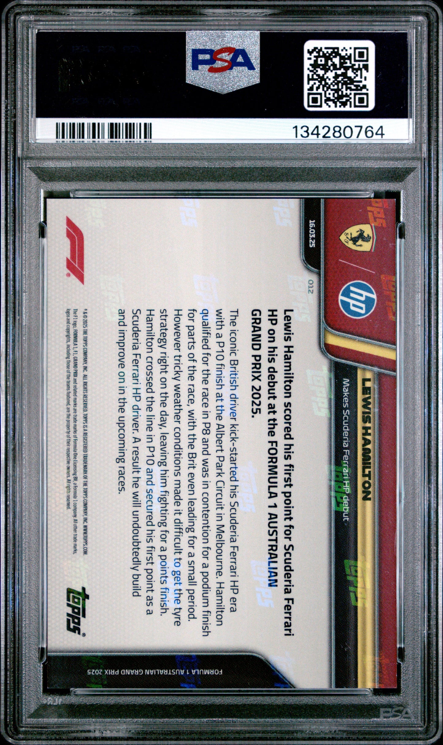 2025 Topps Now Lewis Hamilton PSA 10 #12
