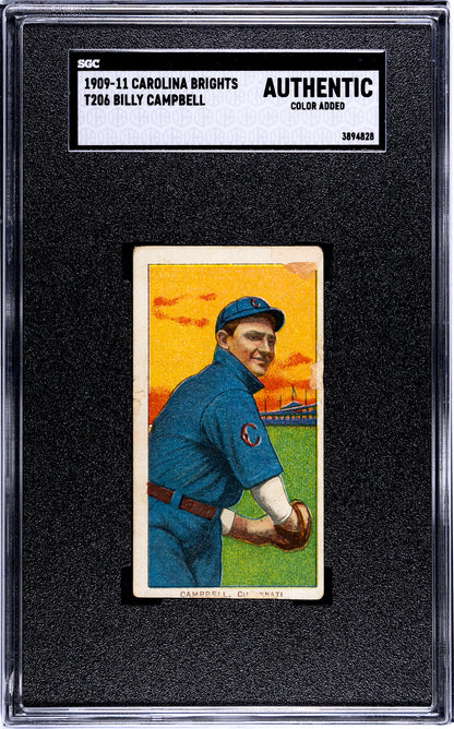 1909-11 T206 Billy Campbell Carolina Brights SGC A