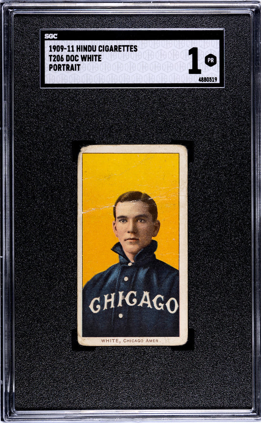 1909-11 T206 Doc White SGC 1 HINDU BACK