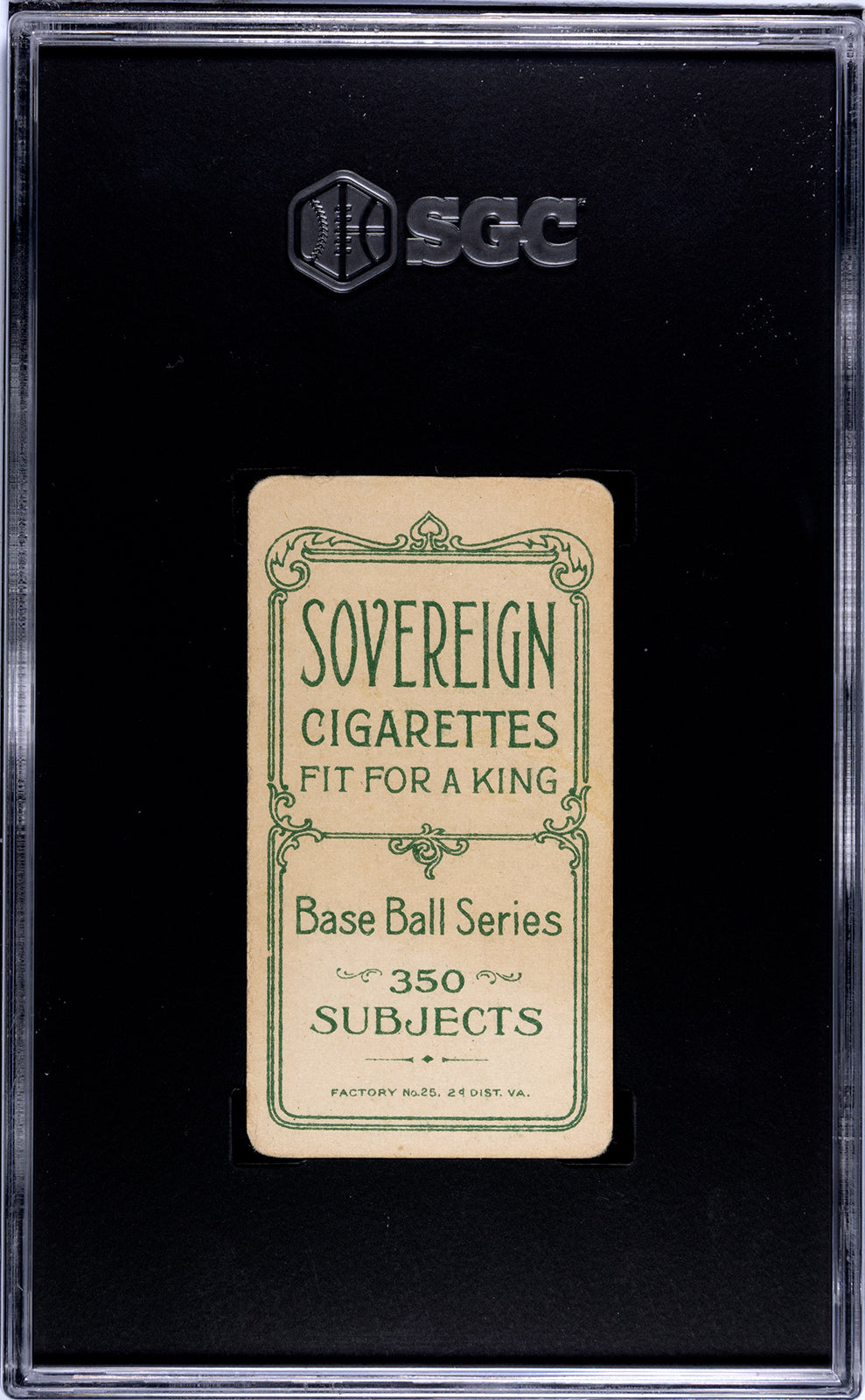 1909-11 T206 George Stovall Sovereign 350 Back SGC 3