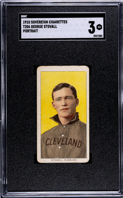 1909-11 T206 George Stovall Sovereign 350 Back SGC 3
