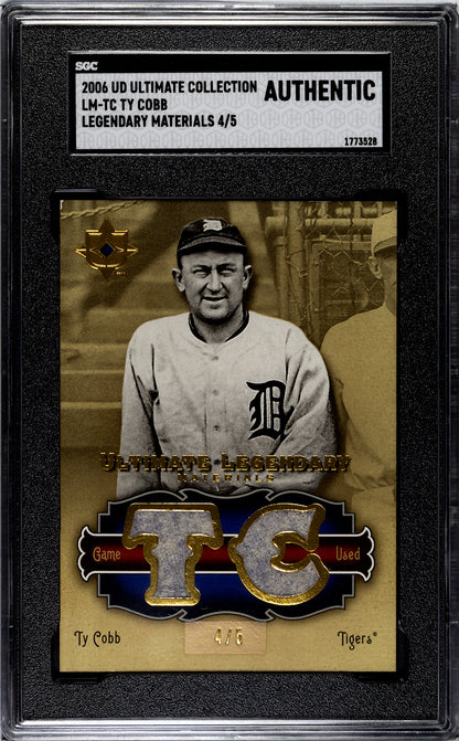 2006 Ultimate Materials Ty Cobb 4/5 SGC Authentic