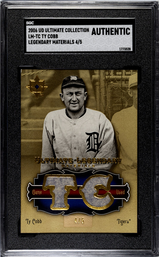 2006 Ultimate Materials Ty Cobb 4/5 SGC Authentic