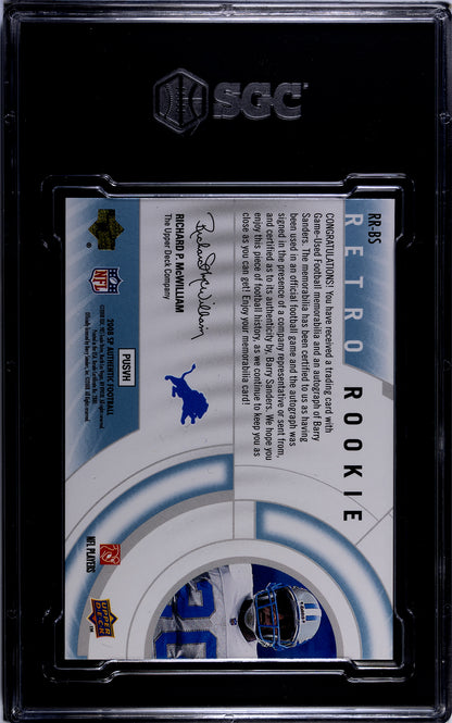 2008 Barry Sanders SP Authentic Retro Rookie SGC 8/10 /75