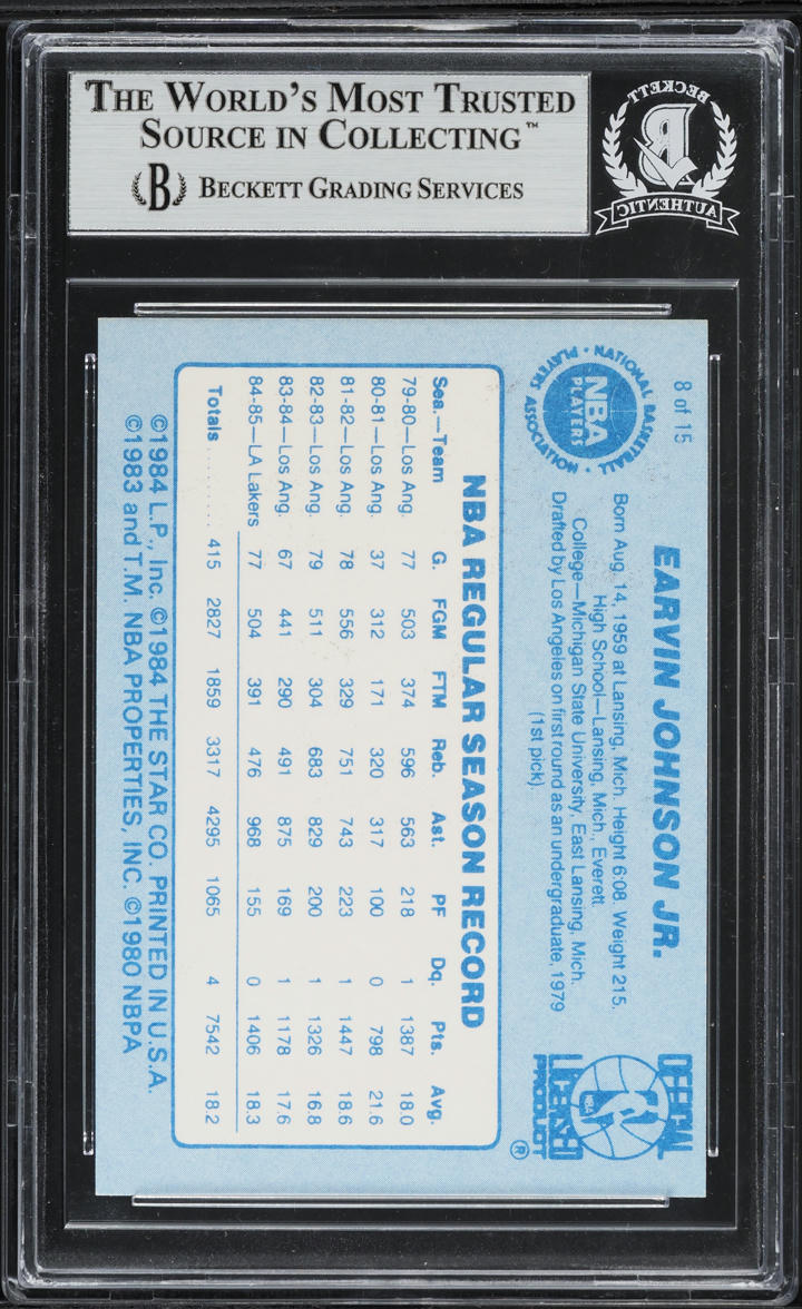 1987 Star Magic Johnson Beckett Auto