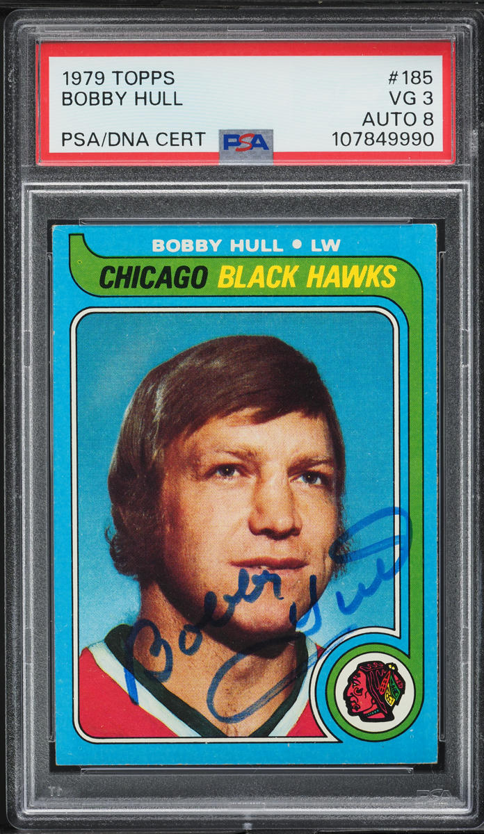 1979 Topps Auto Bobby Hull PSA 3/8