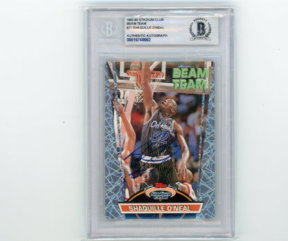 1992 Topps Shaquille O'Neal "Shaq" Beam Team rookie auto BGS
