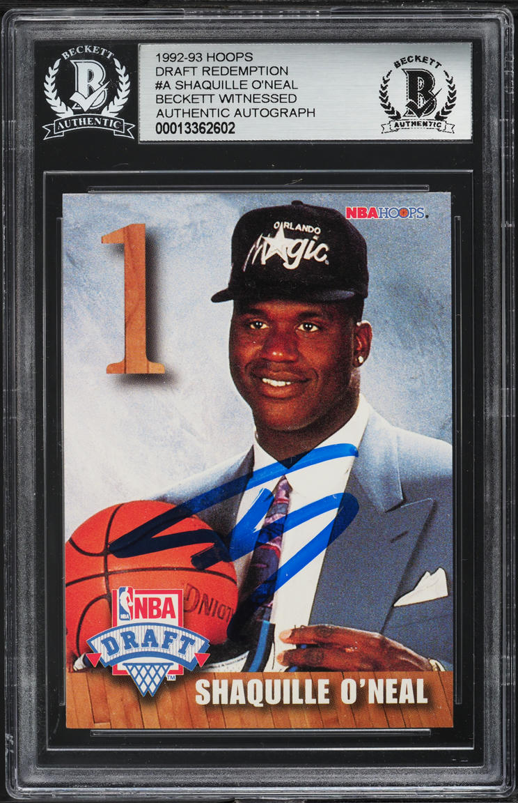 1992 Hoops Draft Redemption Rookie auto Shaquille "Shaq" O'Neal